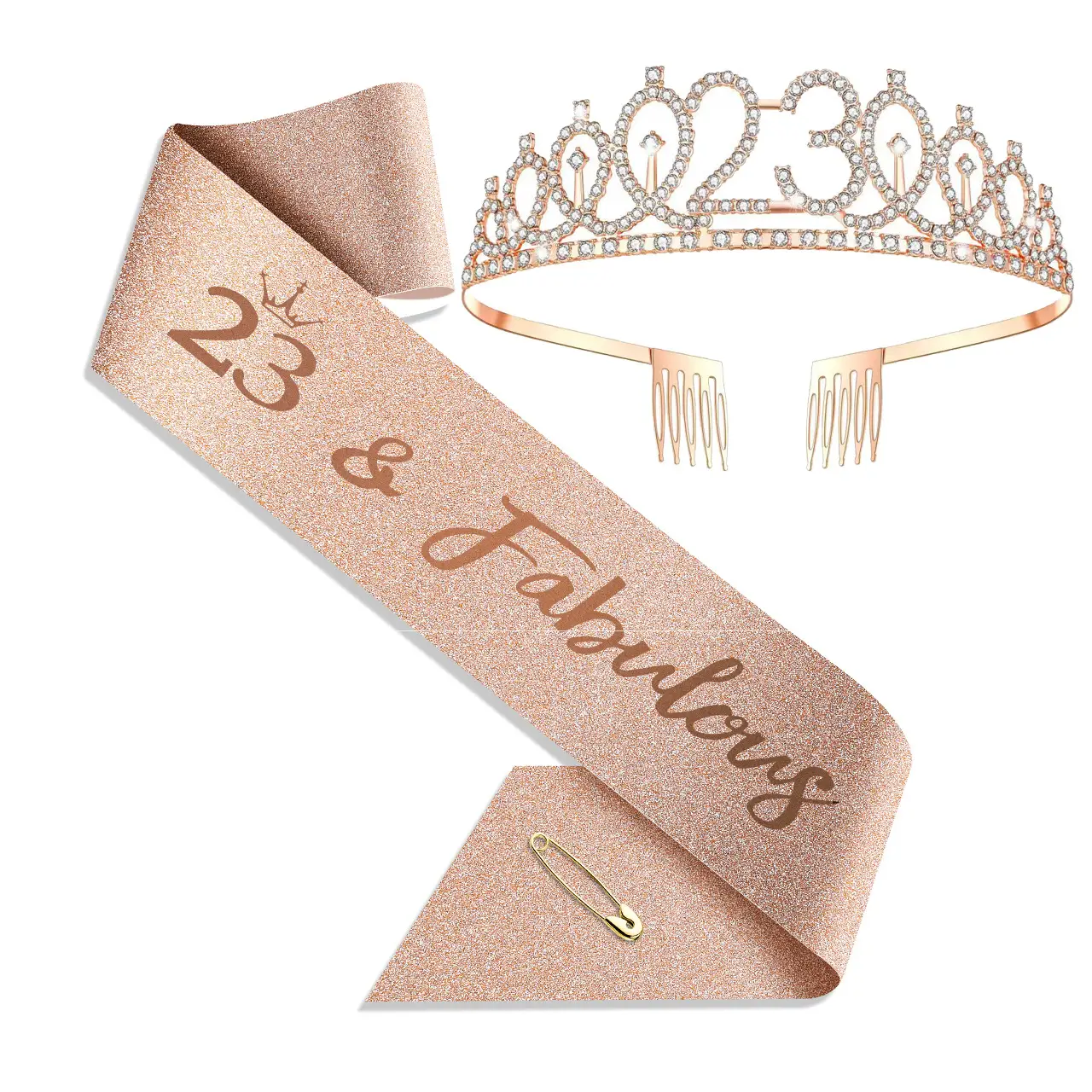 18th Birthday Crown Headband with Ribbon & Safety Pin - Image 65