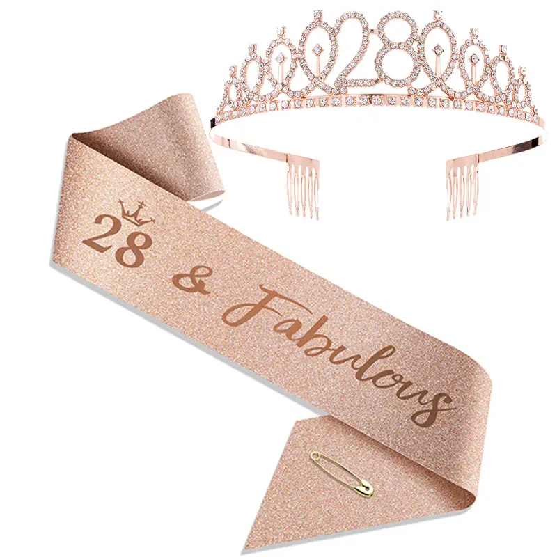 18th Birthday Crown Headband with Ribbon & Safety Pin - Image 66