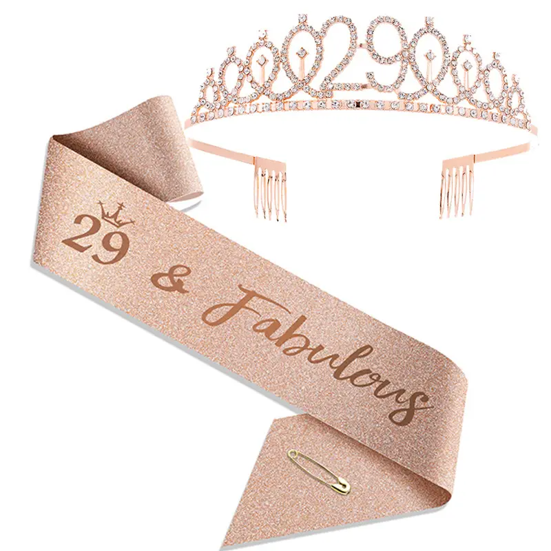 18th Birthday Crown Headband with Ribbon & Safety Pin - Image 67