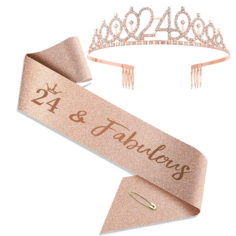 18th Birthday Crown Headband with Ribbon & Safety Pin - Image 68