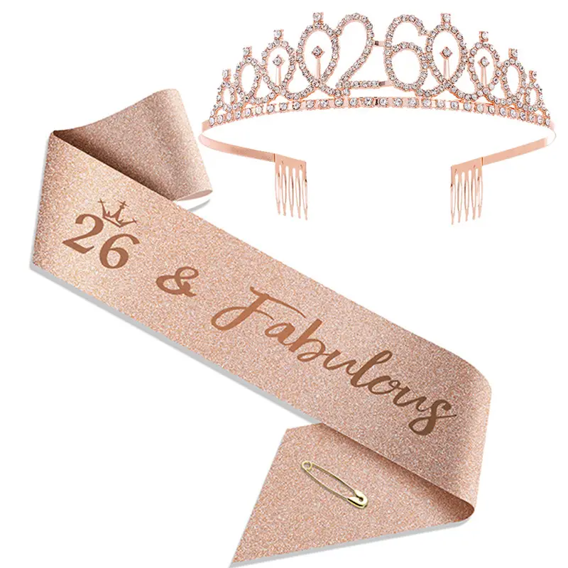 18th Birthday Crown Headband with Ribbon & Safety Pin - Image 69