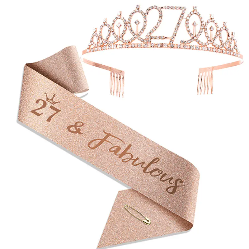 18th Birthday Crown Headband with Ribbon & Safety Pin - Image 70