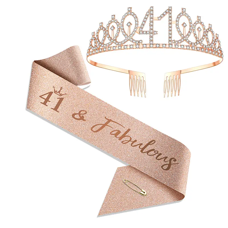 18th Birthday Crown Headband with Ribbon & Safety Pin - Image 71
