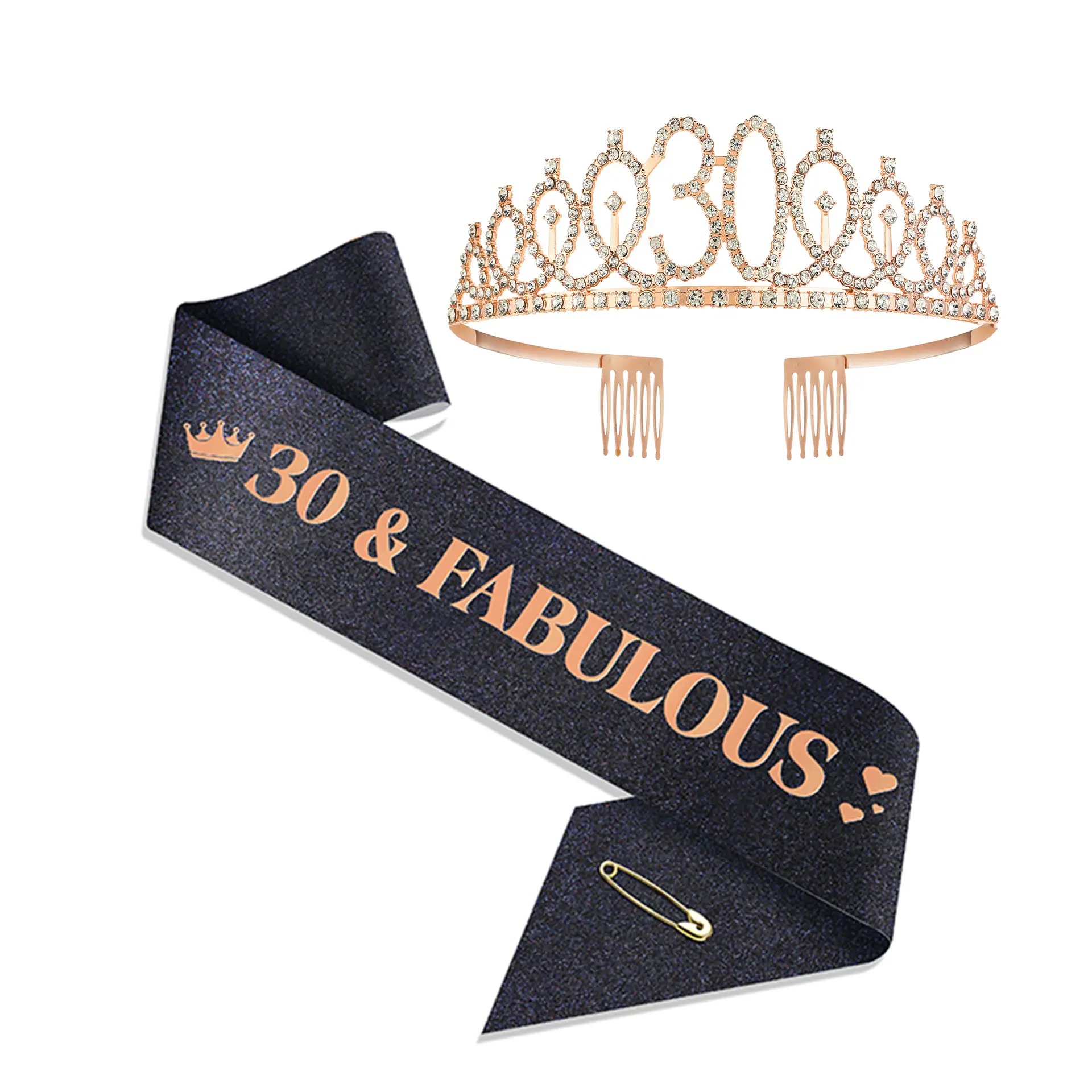 18th Birthday Crown Headband with Ribbon & Safety Pin - Image 73