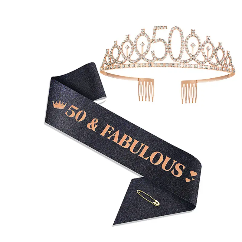 18th Birthday Crown Headband with Ribbon & Safety Pin - Image 75