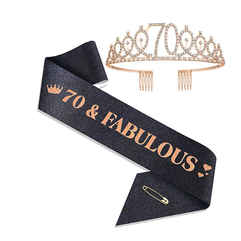 18th Birthday Crown Headband with Ribbon & Safety Pin - Image 77