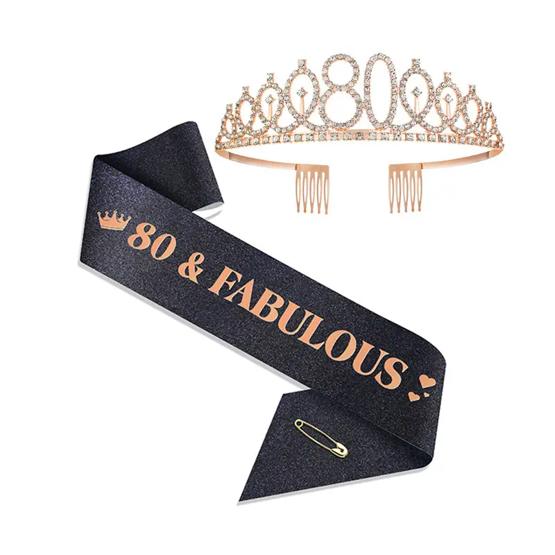 18th Birthday Crown Headband with Ribbon & Safety Pin - Image 78