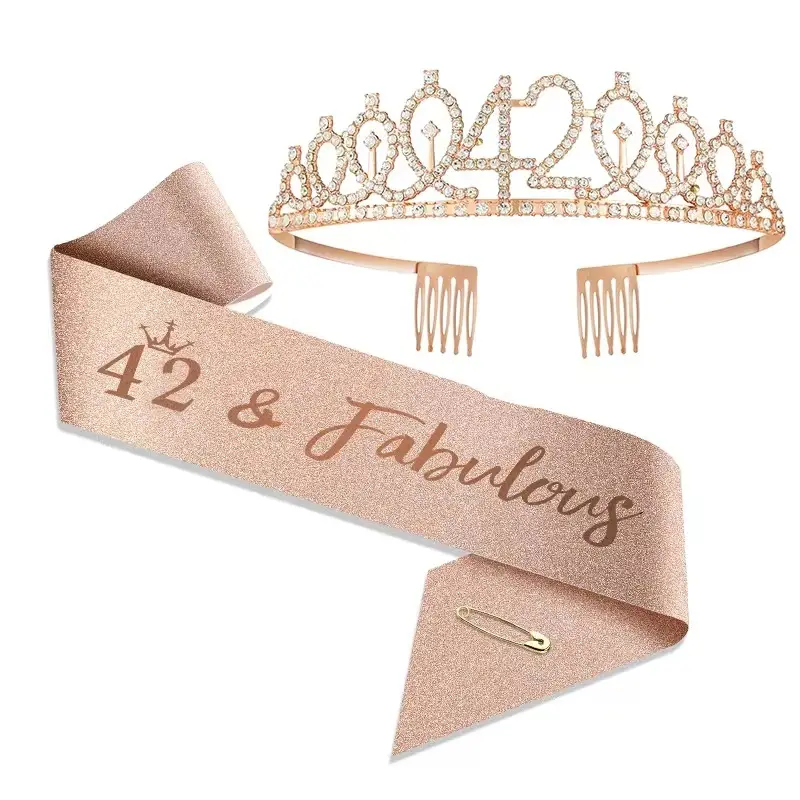 18th Birthday Crown Headband with Ribbon & Safety Pin - Image 85