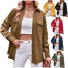 2024 Women's Cross-Border Pants Solid Color Retro Corduroy High Waist Casual Long Slim Wide Leg Pants — feature 1
