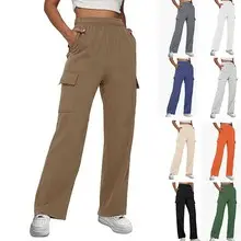2024 Women's Cross-Border Pants Solid Color Retro Corduroy High Waist Casual Long Slim Wide Leg Pants — feature 31