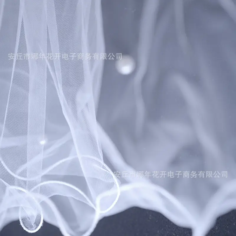 New Hair Bridal Net Bow with Pearl Accents