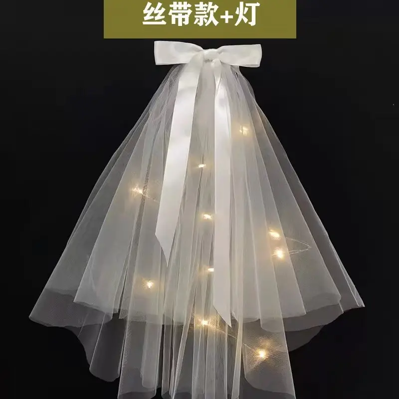New Hair Bridal Net Bow with Pearl Accents