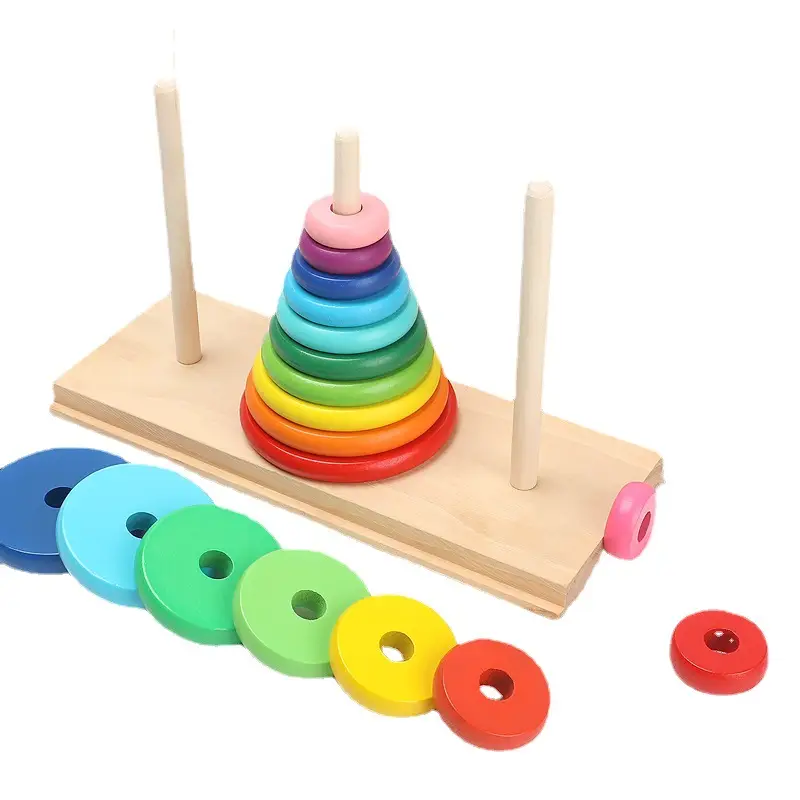10-Storey Wooden Puzzle Toy for Kids