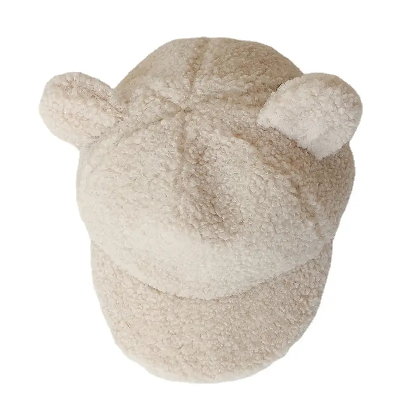 Black Wool Bear Ears Hat for Girls Winter Warm Cap - Image 6