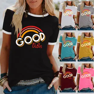 2024 Good Vibes Rainbow Printed T-Shirt — feature 31