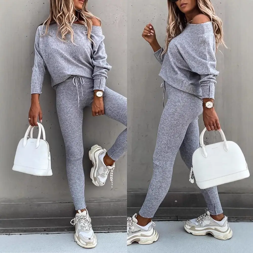 2021 Brown Loose Fit Sports Trousers Set - Image 9