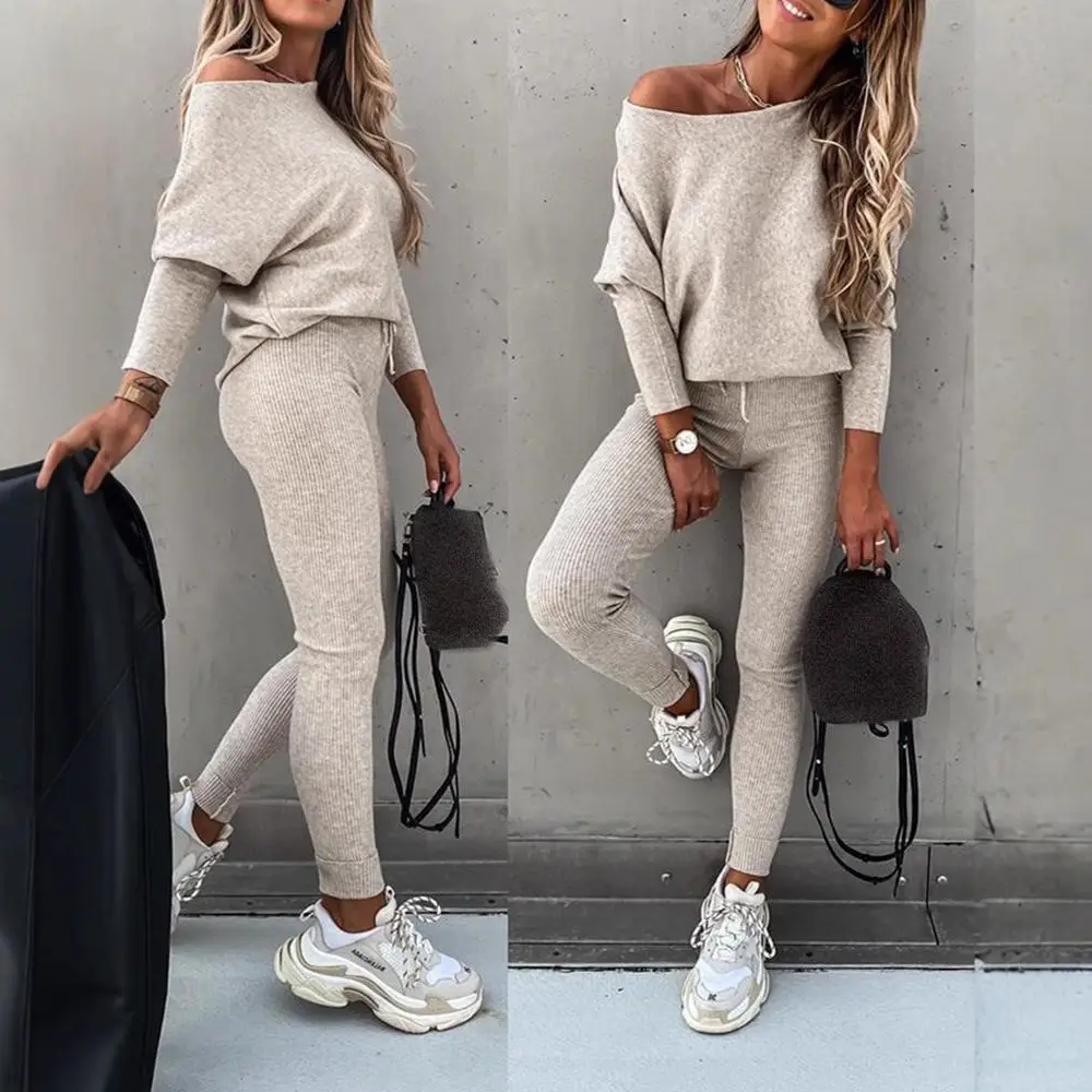 2021 Brown Loose Fit Sports Trousers Set - Image 10