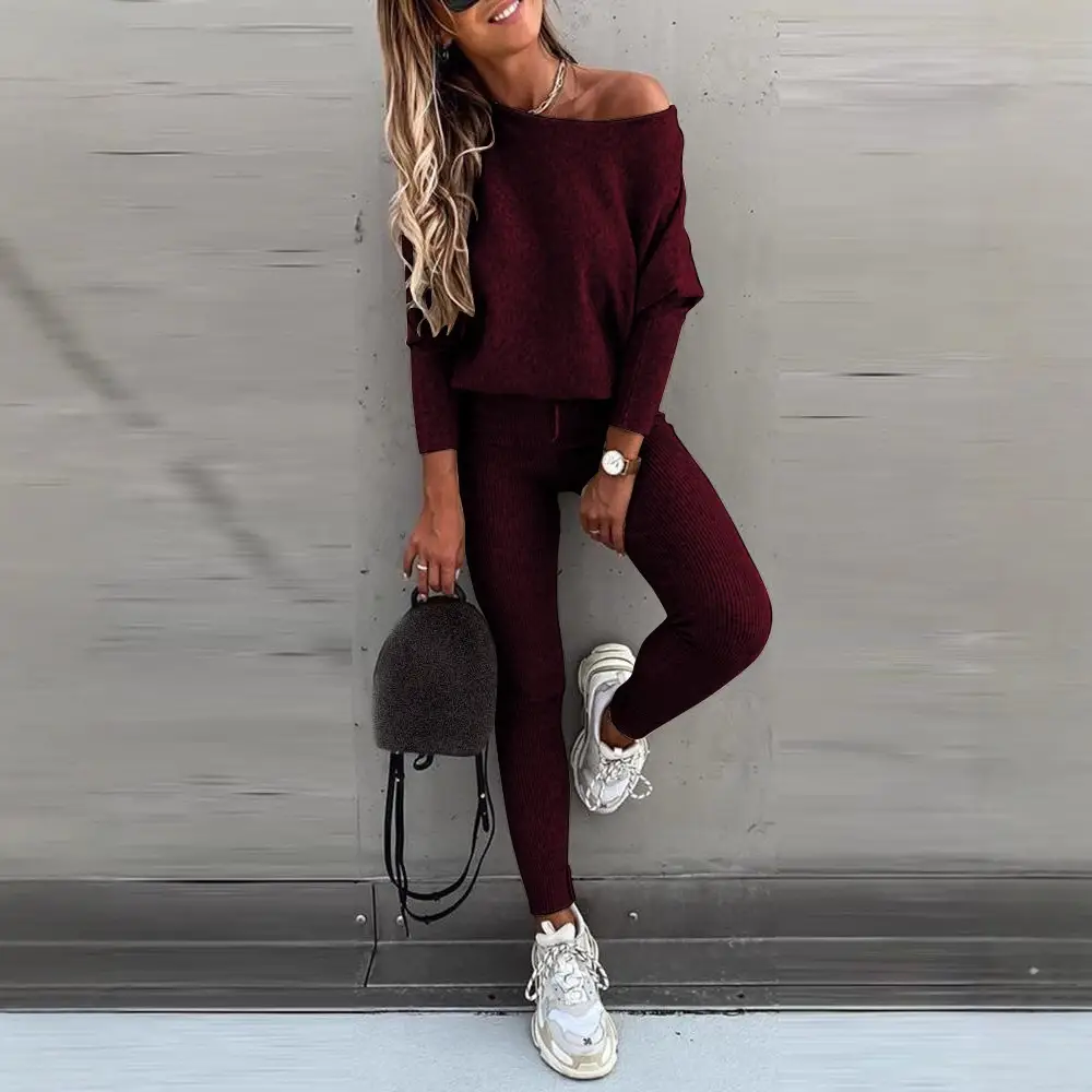 2021 Brown Loose Fit Sports Trousers Set - Image 11