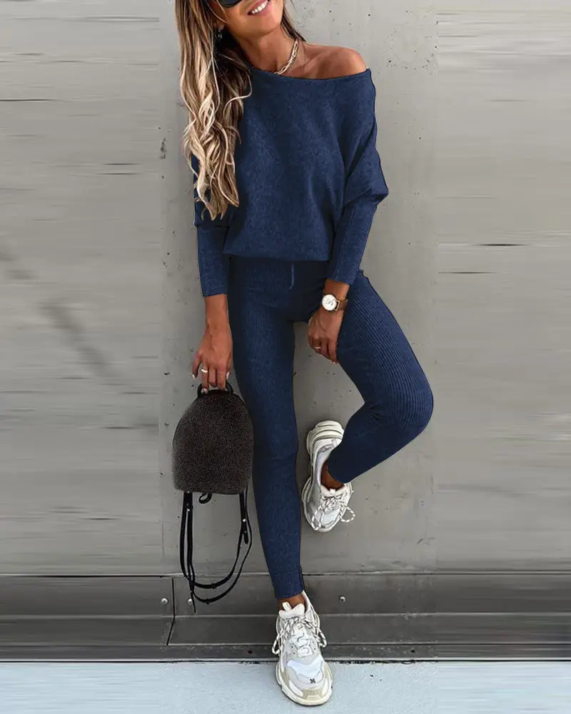 2021 Brown Loose Fit Sports Trousers Set - Image 4