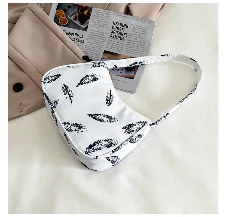 Women's Canvas Vintage Niche Bag with Vintage Print - Image 3