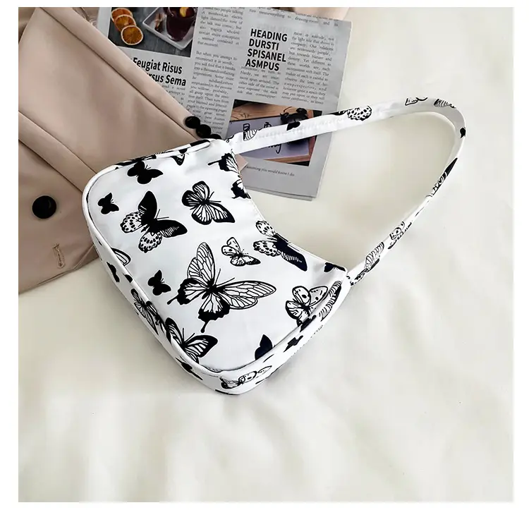 Women's Canvas Vintage Niche Bag with Vintage Print - Image 4
