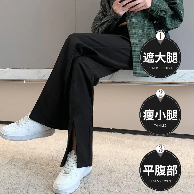 Women's Black Wide Leg Pants Spring Autumn 2021 - Image 4