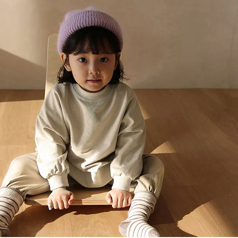Pink Korean Style Children's Sweatshirt & Pants Set - Image 7