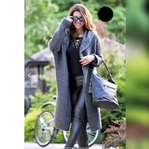 Women's Knitted Cardigan Sweater Large Size Mid-Length - Image 9