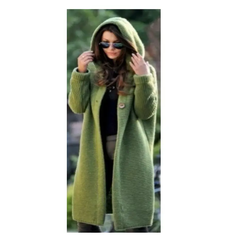Women's Knitted Cardigan Sweater Large Size Mid-Length - Image 10