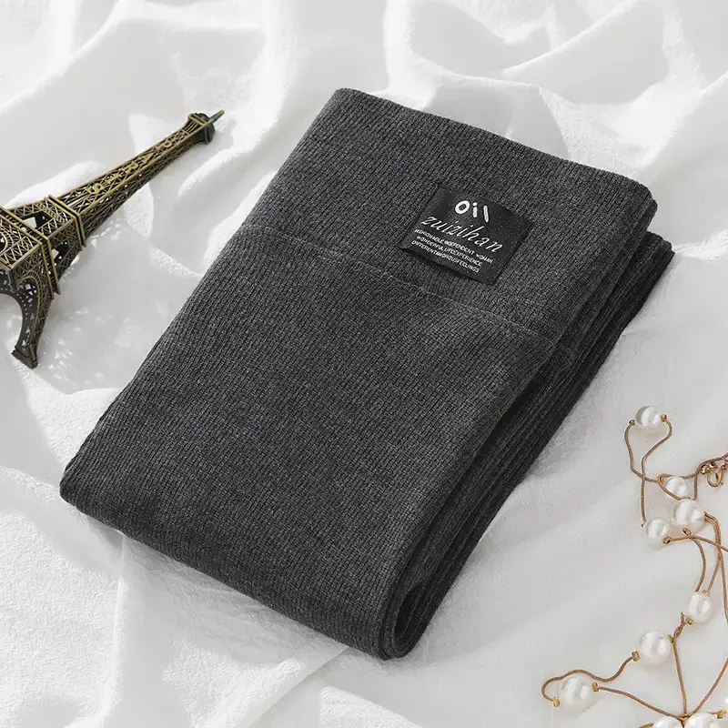 Women Grey Lamb Fleece Leggings Winter Warm Outerwear - Image 3