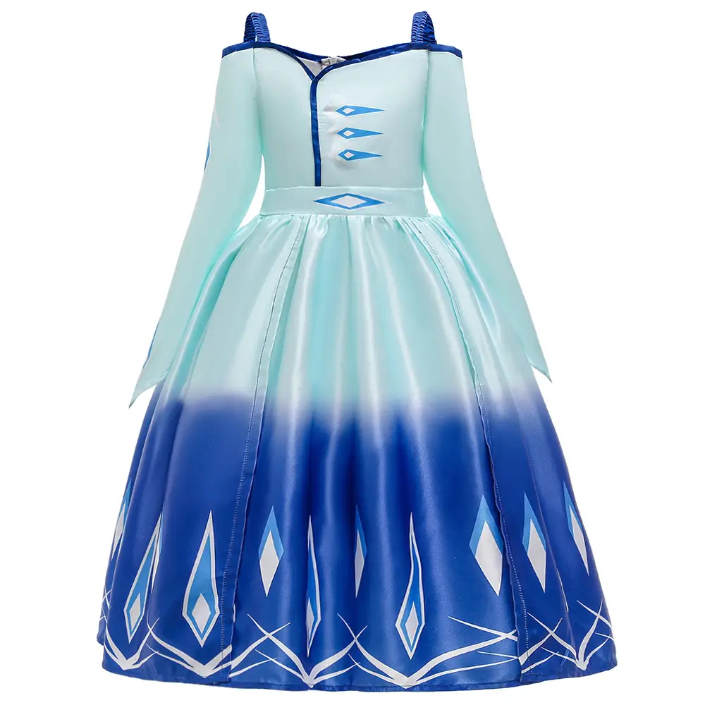 Light Blue Princess Long Dress for Girls Cosplay Wear