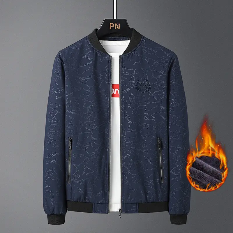 Men's Fleece Lined Jacket Black Fleece Plus Size - Image 12