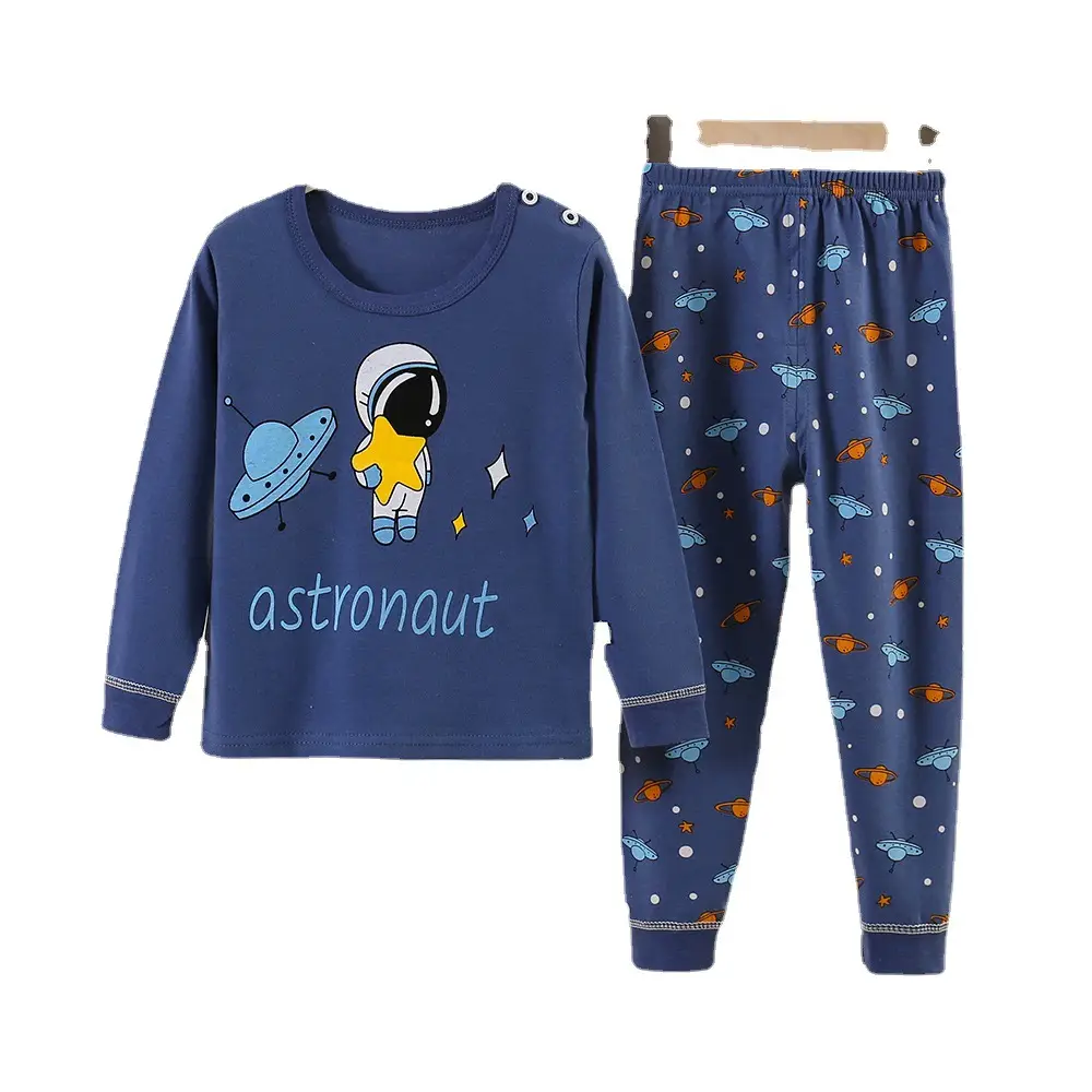 Baby Cotton Pajamas Set Yellow Blue Snowman Print - Image 16
