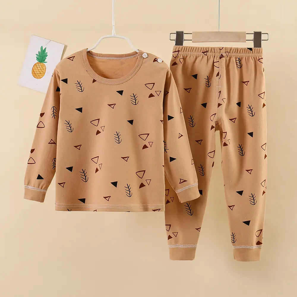 Baby Cotton Pajamas Set Yellow Blue Snowman Print - Image 10