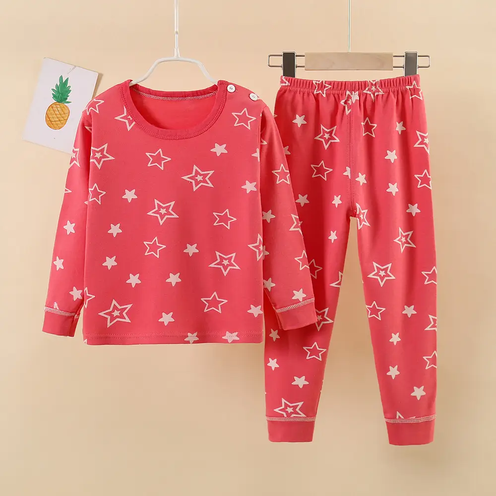 Baby Cotton Pajamas Set Yellow Blue Snowman Print - Image 4