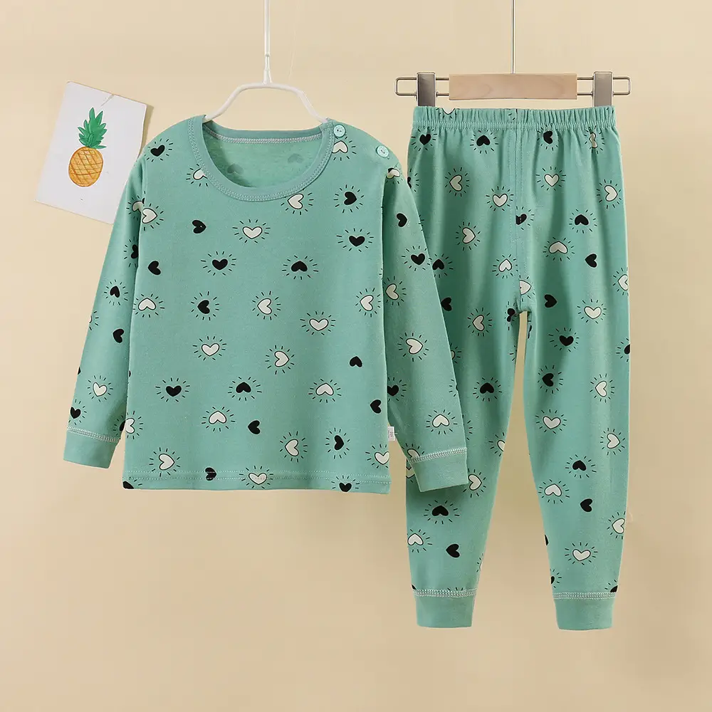 Baby Cotton Pajamas Set Yellow Blue Snowman Print - Image 9