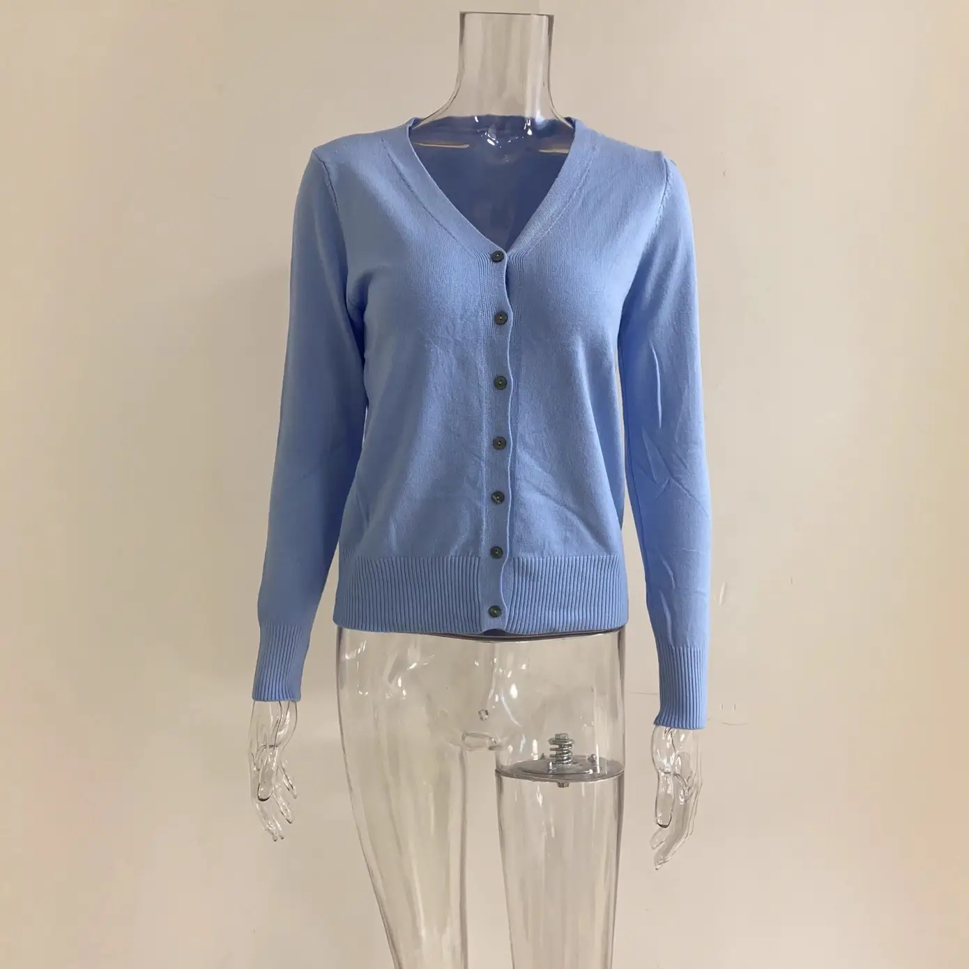 Blue Button Knitwear Cardigan for Women Autumn Winter - Image 14