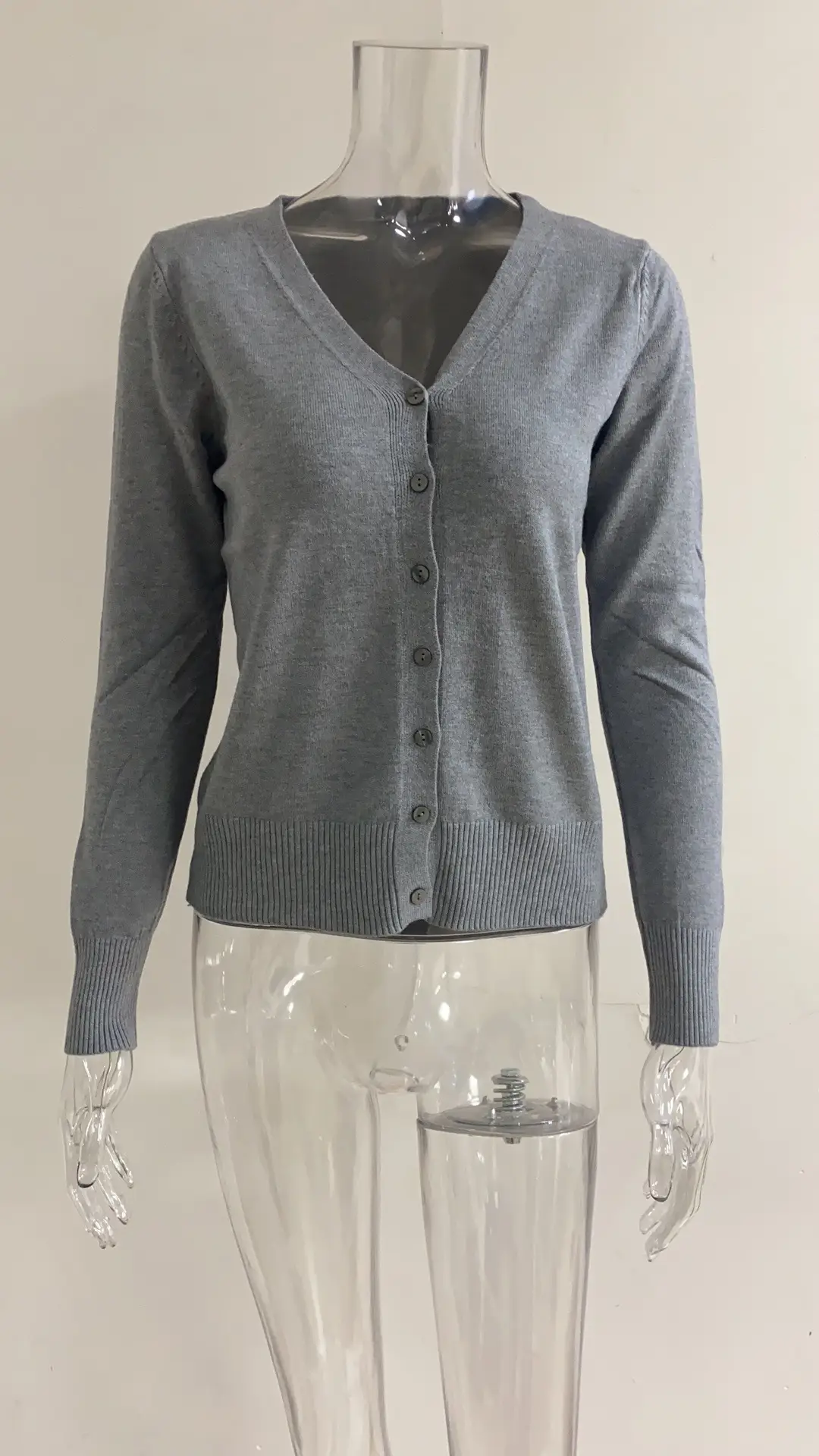 Blue Button Knitwear Cardigan for Women Autumn Winter - Image 5