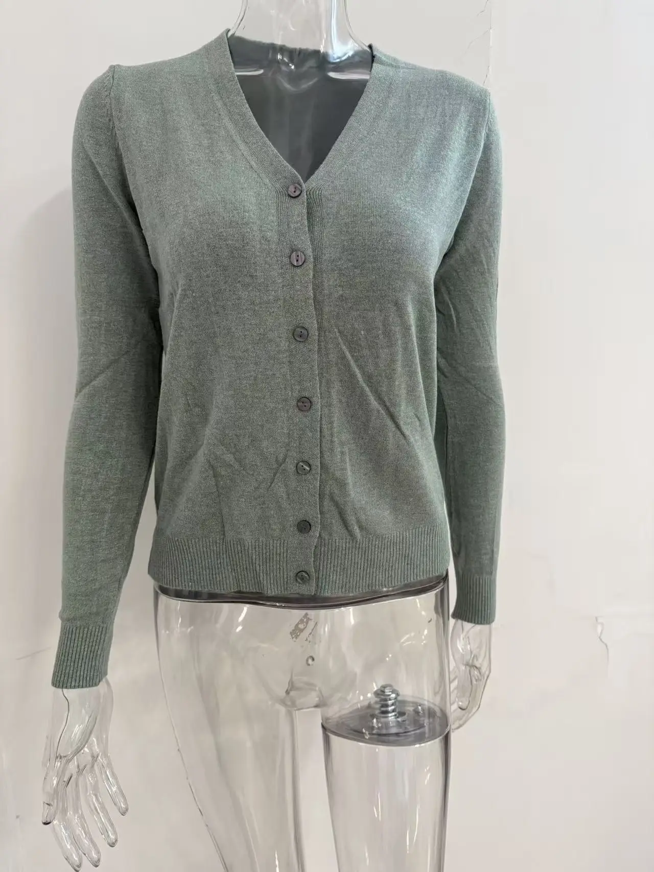 Blue Button Knitwear Cardigan for Women Autumn Winter - Image 7