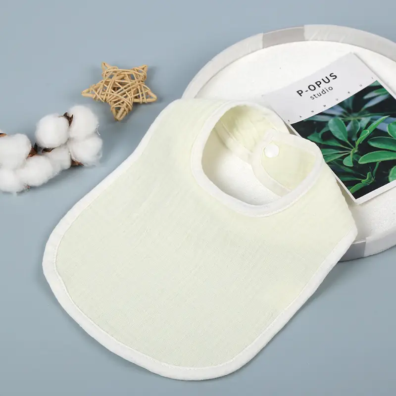 Cotton 4-Layer Baby Bib Slipper Towel Cream - Image 2