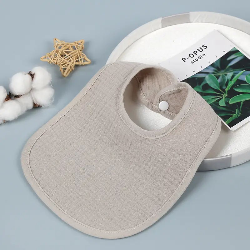 Cotton 4-Layer Baby Bib Slipper Towel Cream - Image 4