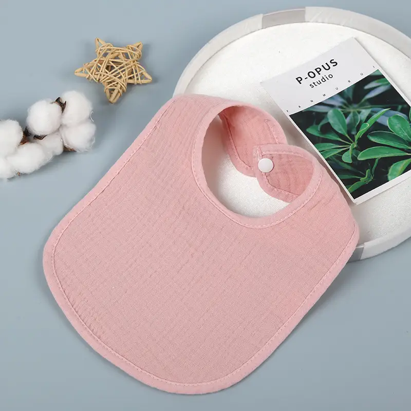 Cotton 4-Layer Baby Bib Slipper Towel Cream - Image 5