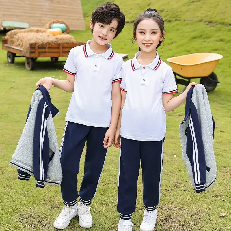 Kids Grey Blue Zipper Track Suit Set for Boys - Image 5