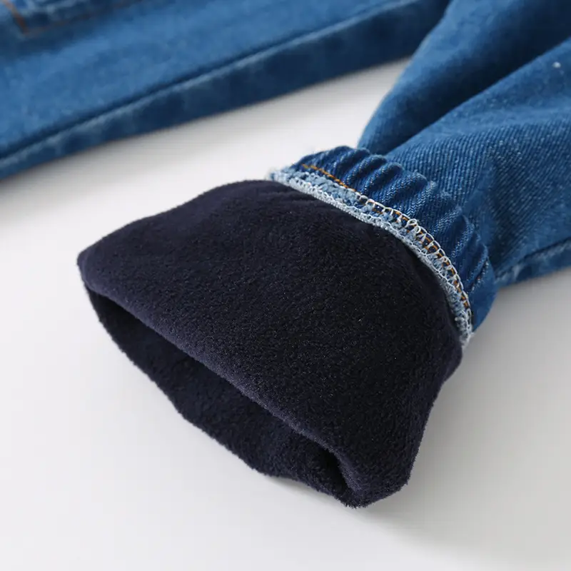 Boys Fleece Leg Pants Blue Black Winter Warm Casual - Image 5