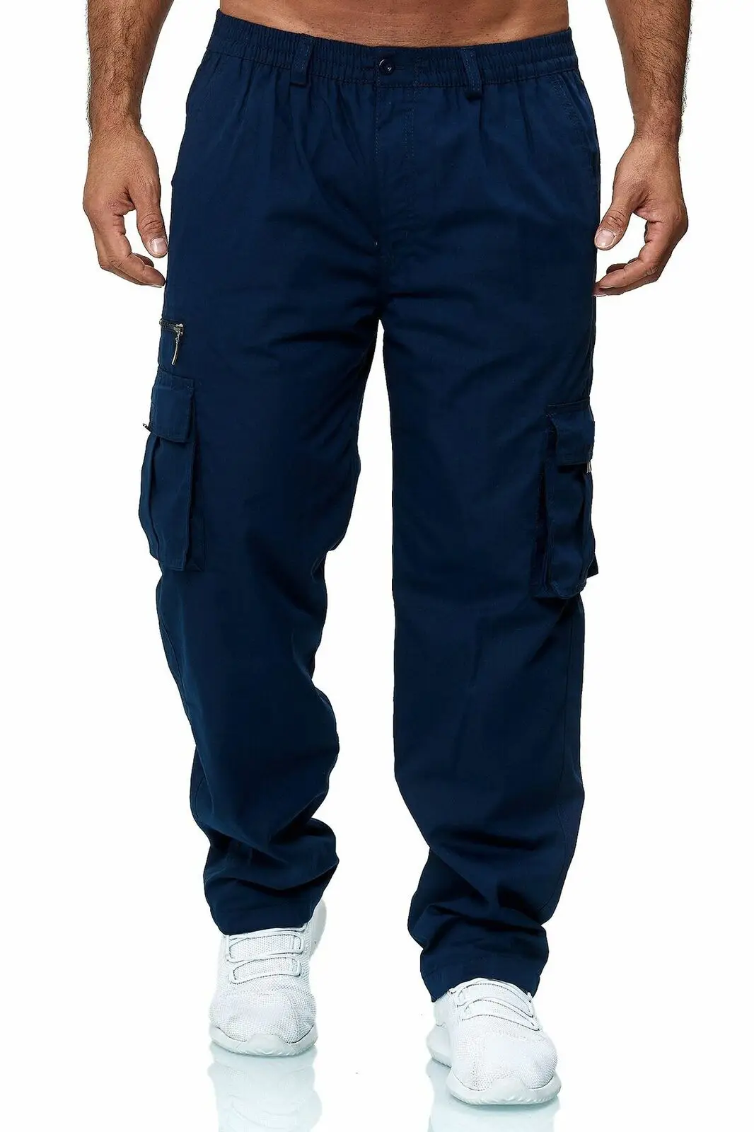 Men's Multi-Flap Pocket Cargo Pants Olive Kamezon - Image 3