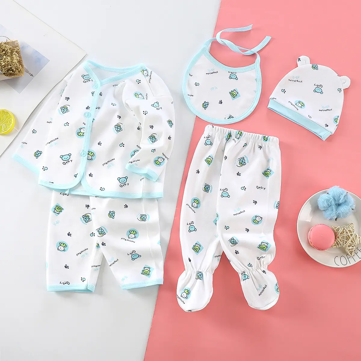 Autumn Baby Set Cotton Long Sleeve Five Piece Gift Box - Image 4