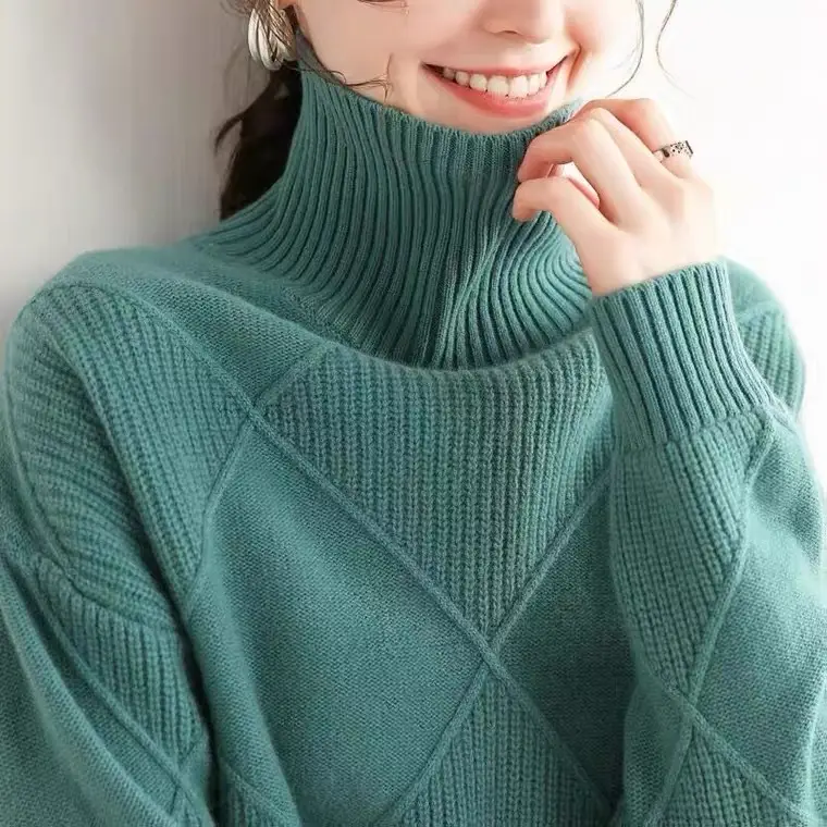 Women's Korean Style Turtleneck Sweater 2024 Winter - Image 4