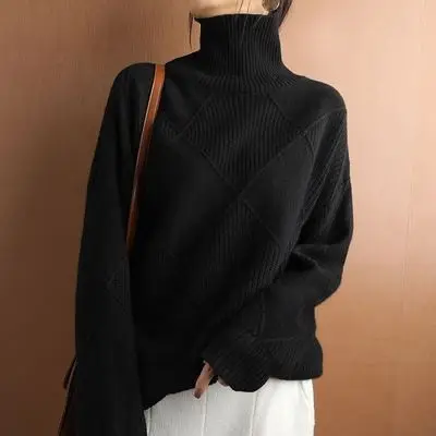 Women's Korean Style Turtleneck Sweater 2024 Winter - Image 5