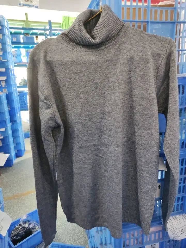 Men's Dark Blue Korean Turtleneck Sweater Slim Fit - Image 7