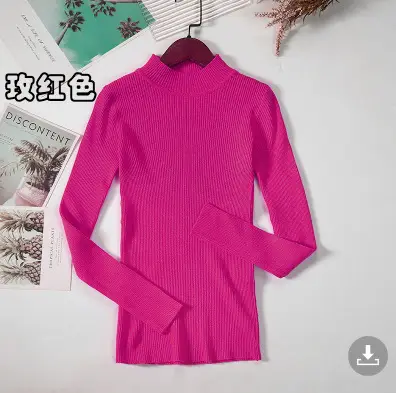 2023 Green Knit Turtleneck Women's Top - Image 20